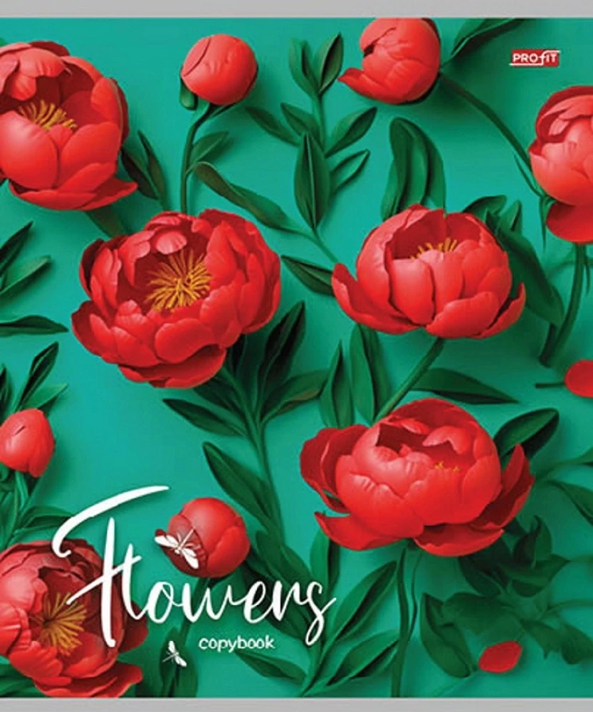 Notatnik A5 - Kwiaty na jasnym tle, 48 kartek, linia, w asortymencie