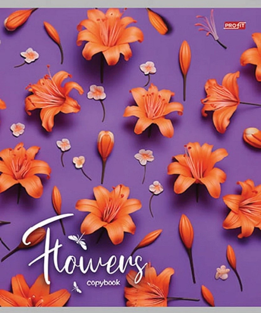 Notatnik A5 - Kwiaty na jasnym tle, 48 kartek, linia, w asortymencie