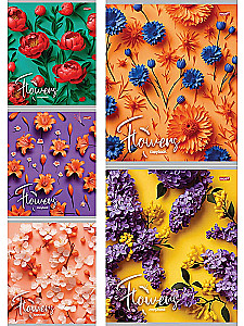 Notatnik A5 - Kwiaty na jasnym tle, 48 kartek, linia, w asortymencie