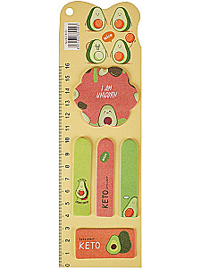 Набор бумажных закладок с клеевым краем - Милое авокадо, в ассортименте