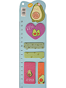 Набор бумажных закладок с клеевым краем - Милое авокадо, в ассортименте