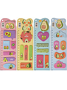 Набор бумажных закладок с клеевым краем - Милое авокадо, в ассортименте