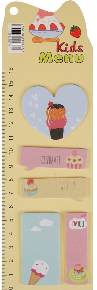 Set of Paper Bookmarks with Adhesive Edge - Muffin, Assorted