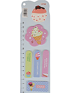 Набор бумажных закладок с клеевым краем - Маффин, в ассортименте