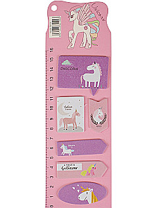 Набор бумажных закладок с клеевым краем - Единорог, в ассортименте