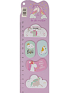 Набор бумажных закладок с клеевым краем - Единорог, в ассортименте