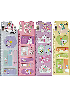 Набор бумажных закладок с клеевым краем - Единорог, в ассортименте