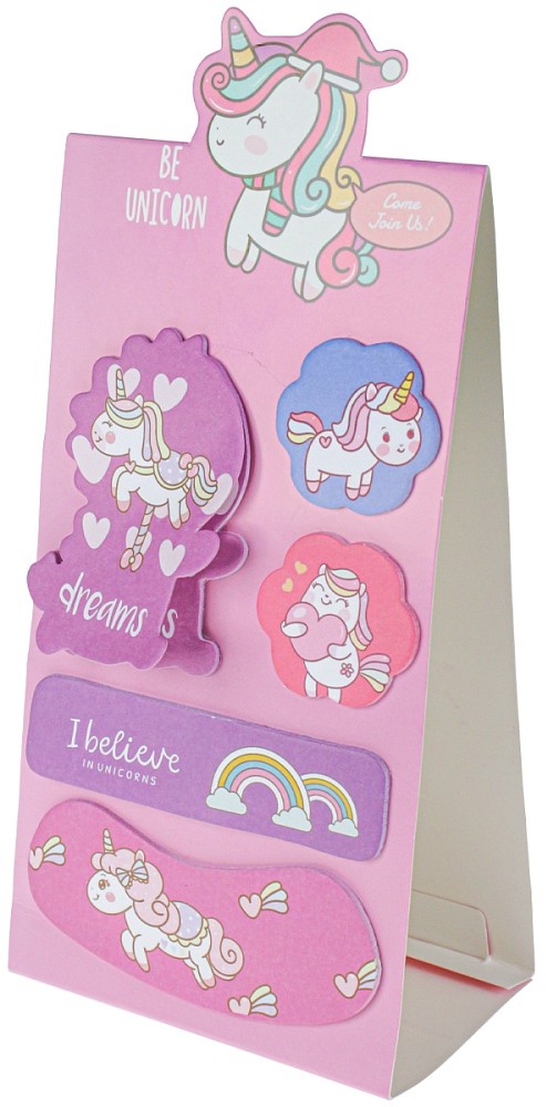 Paper bookmark set with adhesive edge - Be a unicorn, assorted