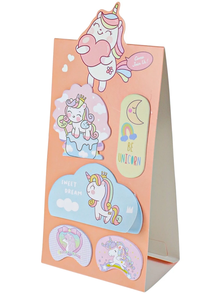 Набор бумажных закладок с клеевым краем - Будь единорогом, в ассортименте