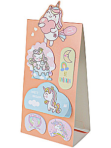Набор бумажных закладок с клеевым краем - Будь единорогом, в ассортименте