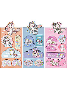 Набор бумажных закладок с клеевым краем - Будь единорогом, в ассортименте