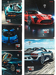 Notatnik A5 - Prędkość i moc samochodu, 48 kartek, kratka, w asortymencie