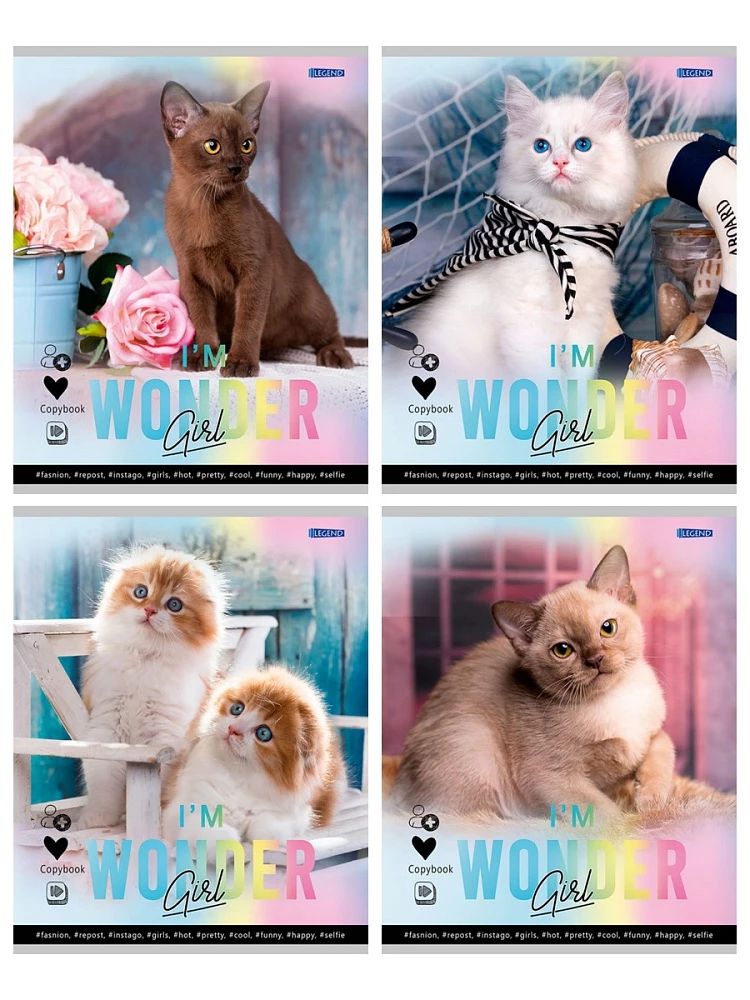 Notatnik A5 - Urocze kotki – 1, 48 stron, kratka, w asortymencie