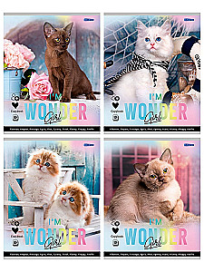 Notatnik A5 - Urocze kotki – 1, 48 stron, kratka, w asortymencie