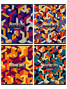 Тетрадь A5 - Геометрические лабиринты, 96 листов, клетка, в ассортименте