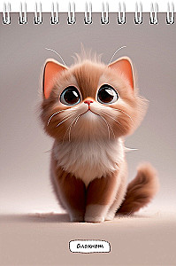 Notatnik A6 - Mały puszysty kot, 40 kartek, w asortymencie