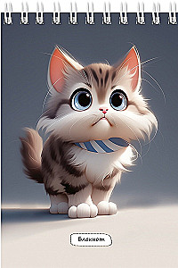 Notatnik A6 - Mały puszysty kot, 40 kartek, w asortymencie