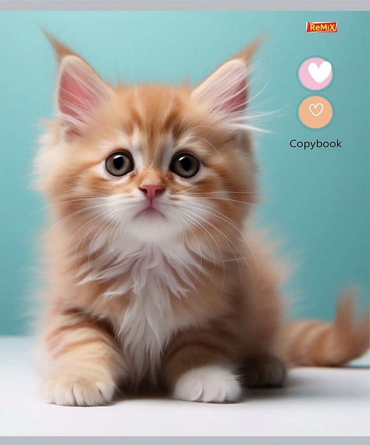 Notatnik A5 - Małe kotki, 48 stron, kratka, w asortymencie