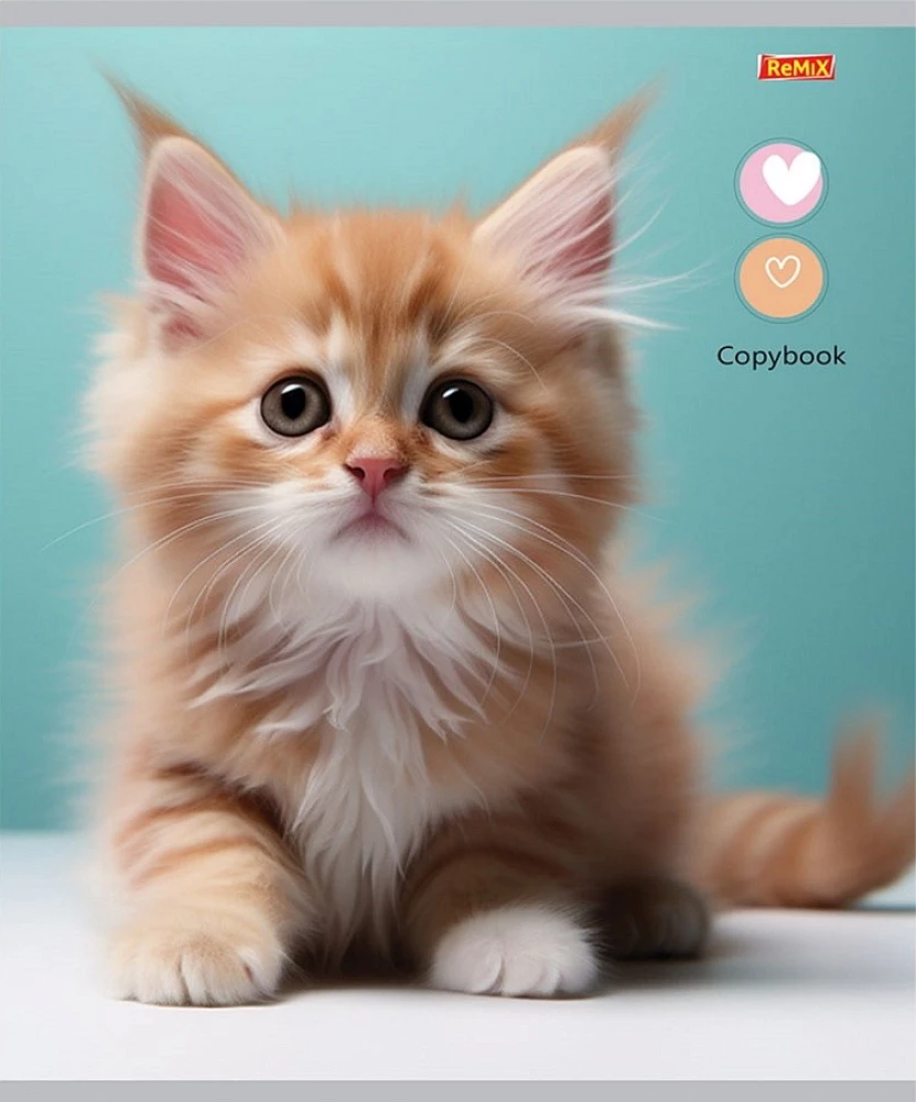 Тетрадь A5 - Маленькие котики, 48 листов, клетка, в ассортименте