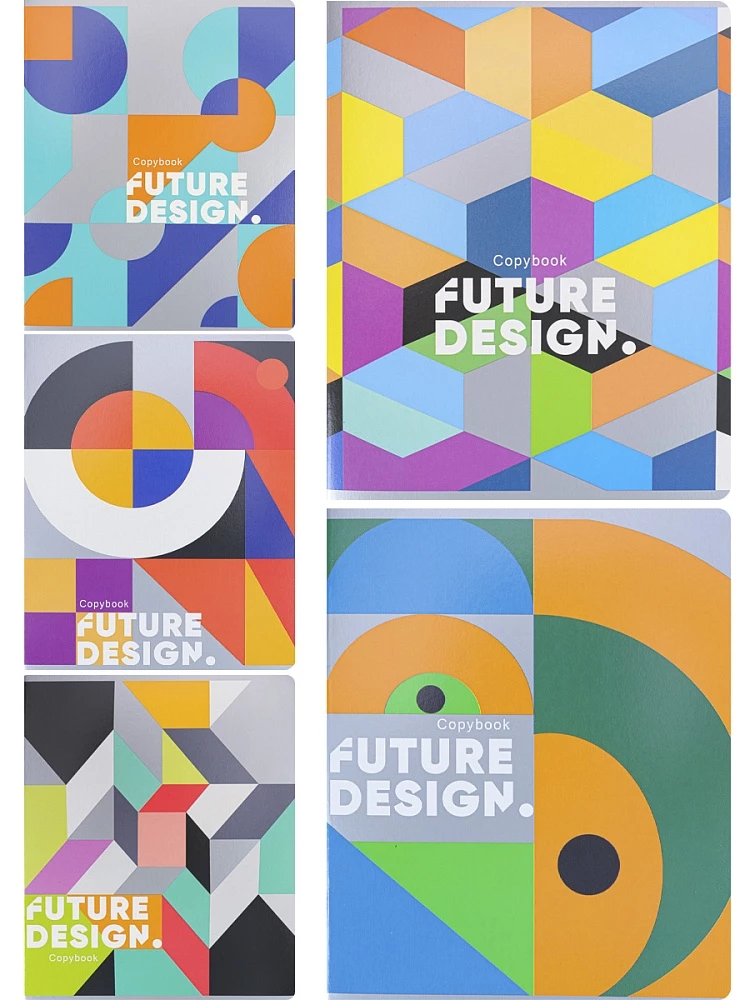 Тетрадь A5 - Различная геометрия, 48 листов, клетка, в ассортименте