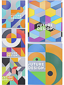 Тетрадь A5 - Различная геометрия, 48 листов, клетка, в ассортименте