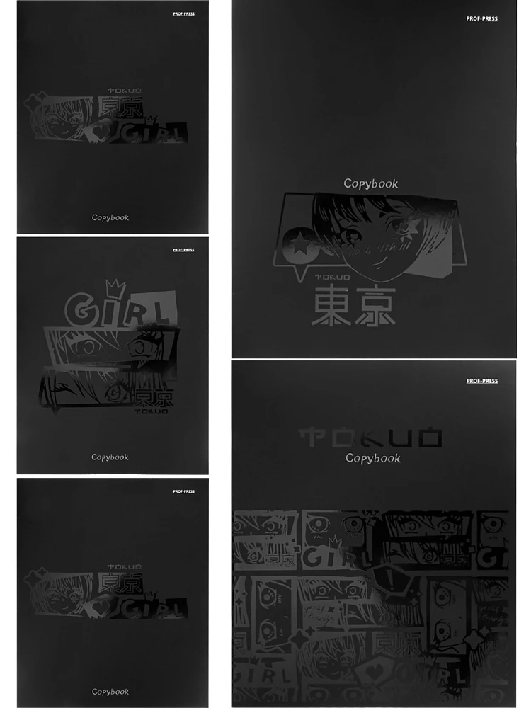 Тетрадь A5 - Аниме стайл, 48 листов, клетка,  в ассортименте