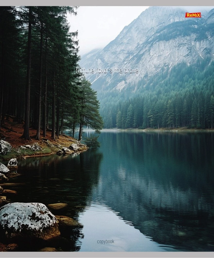 Тетрадь A5 - Природный микс – 3, 48 листов, клетка, в ассортименте