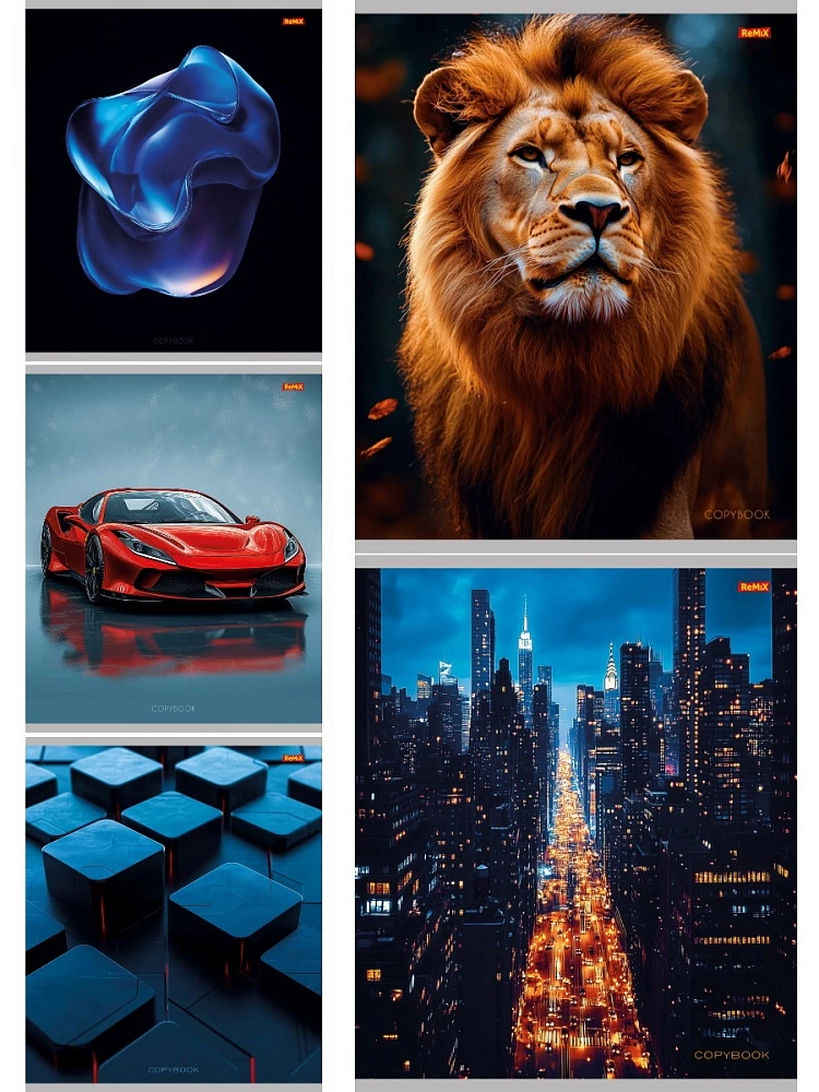 Тетрадь A5 - Микс, 48 листов, клетка, в ассортименте