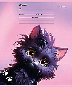 Notatnik A5 - Czarny kotek, 12 kartek, linia, w asortymencie