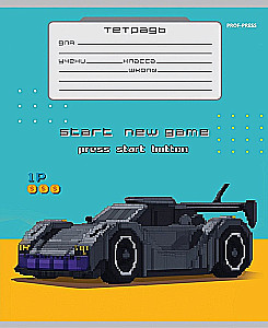 Zeszyt A5 - Samochody w stylu gry, 12 kartek, linia, w asortymencie