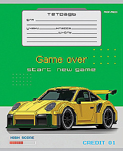 Zeszyt A5 - Samochody w stylu gry, 12 kartek, linia, w asortymencie