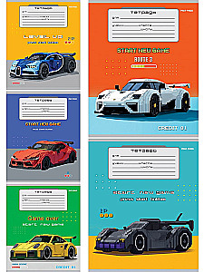 Zeszyt A5 - Samochody w stylu gry, 12 kartek, linia, w asortymencie