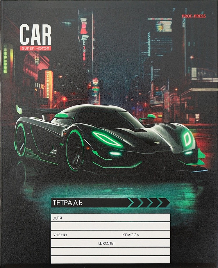 Notes A5 - Sporty samochodowe w nocnym mieście, 12 kartek, kratka, w asortymencie