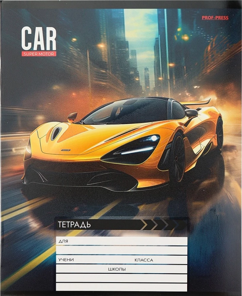 Notes A5 - Sporty samochodowe w nocnym mieście, 12 kartek, kratka, w asortymencie