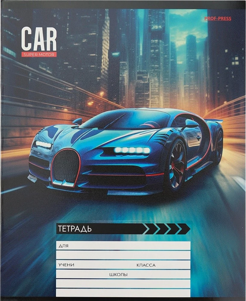 Notes A5 - Sporty samochodowe w nocnym mieście, 12 kartek, kratka, w asortymencie