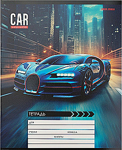 Notes A5 - Sporty samochodowe w nocnym mieście, 12 kartek, kratka, w asortymencie