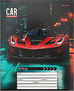 Notes A5 - Sporty samochodowe w nocnym mieście, 12 kartek, kratka, w asortymencie