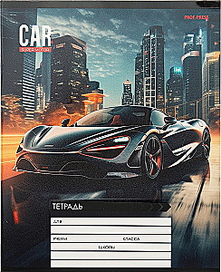 Notes A5 - Sporty samochodowe w nocnym mieście, 12 kartek, kratka, w asortymencie