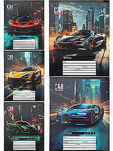 Notes A5 - Sporty samochodowe w nocnym mieście, 12 kartek, kratka, w asortymencie