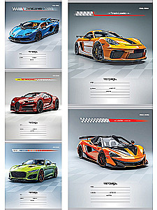 A5 Zeszyt - Różne samochody – 4, 12 kartek, linia skośna, w asortymencie