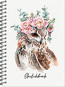 Скетчбук A5 - Совушка, 60 листов