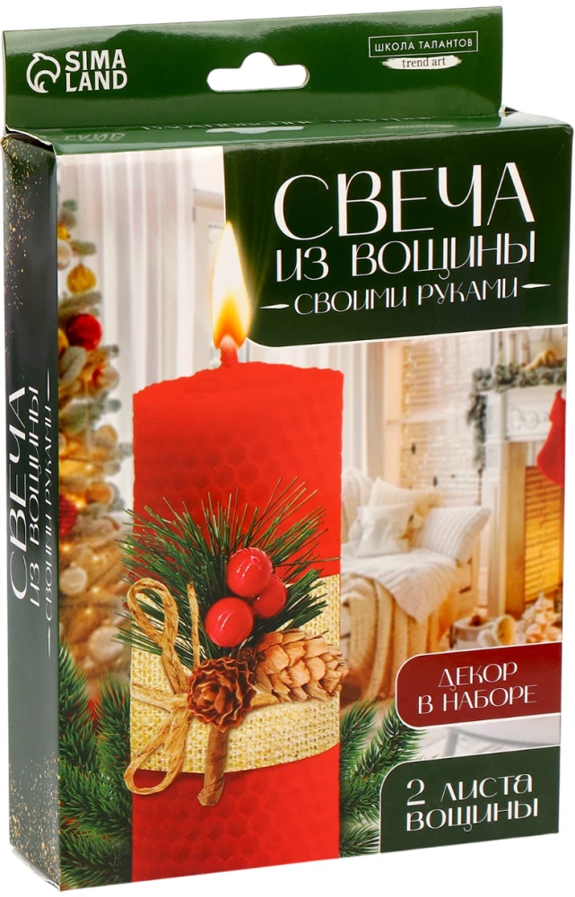 Свеча из вощины - Еловая веточка, своими руками