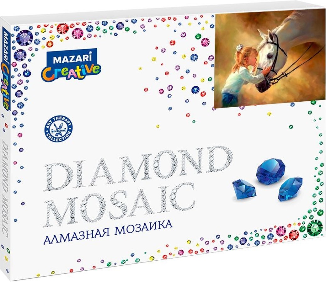 Алмазная мозаика - ДЕВОЧКА И КОНЬ, 40х50 см