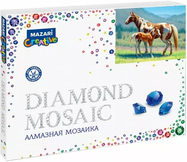 Diamant-Mosaik PUNKTIERTEN PFERDE, 40x50 cm