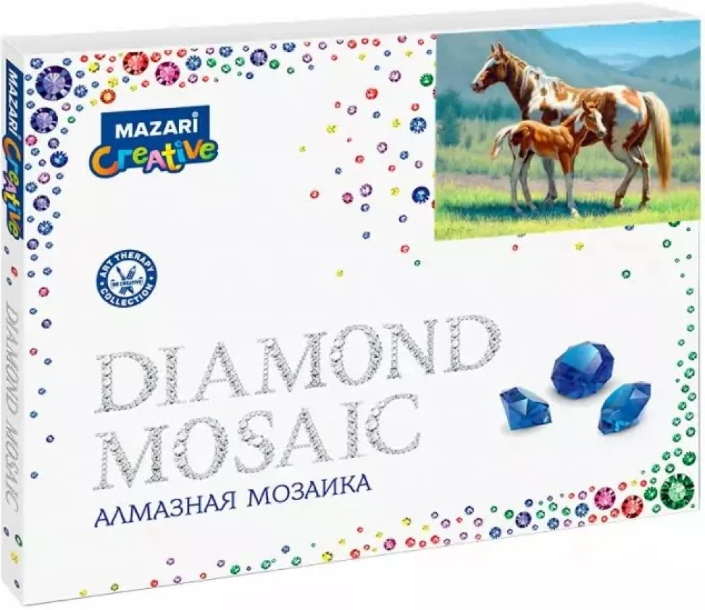 Teemantmosaiik Laigulised Hobused, 40x50 cm