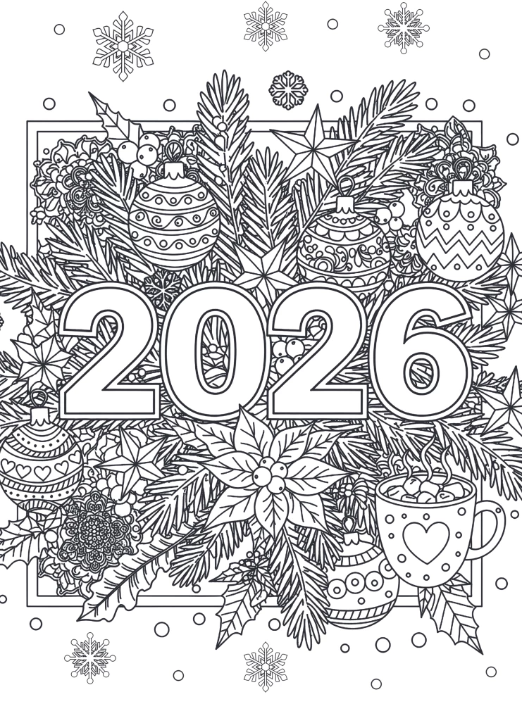 Nowy Rok z Asią Lawrinowicz. Kolorowanka-antystresowa