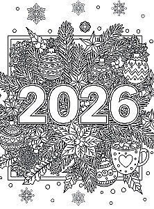 Nowy Rok z Asią Lawrinowicz. Kolorowanka-antystresowa