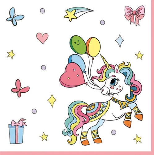 Napkins - Unicorn, 33x33 cm, 20 pieces
