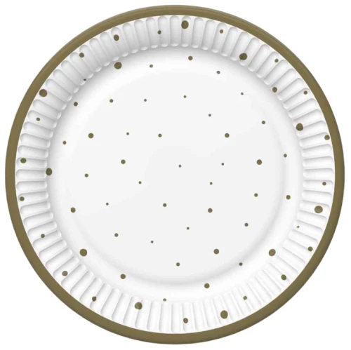 Disposable plates - Dots, 18 cm, 8 pieces