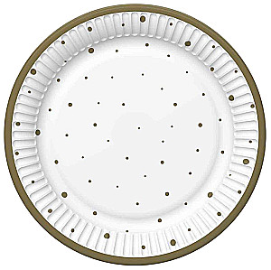 Disposable plates - Dots, 18 cm, 8 pieces